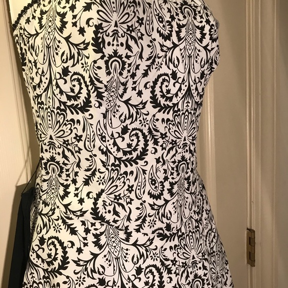 Strapless cotton black white print tulle petticoat - Picture 7 of 11